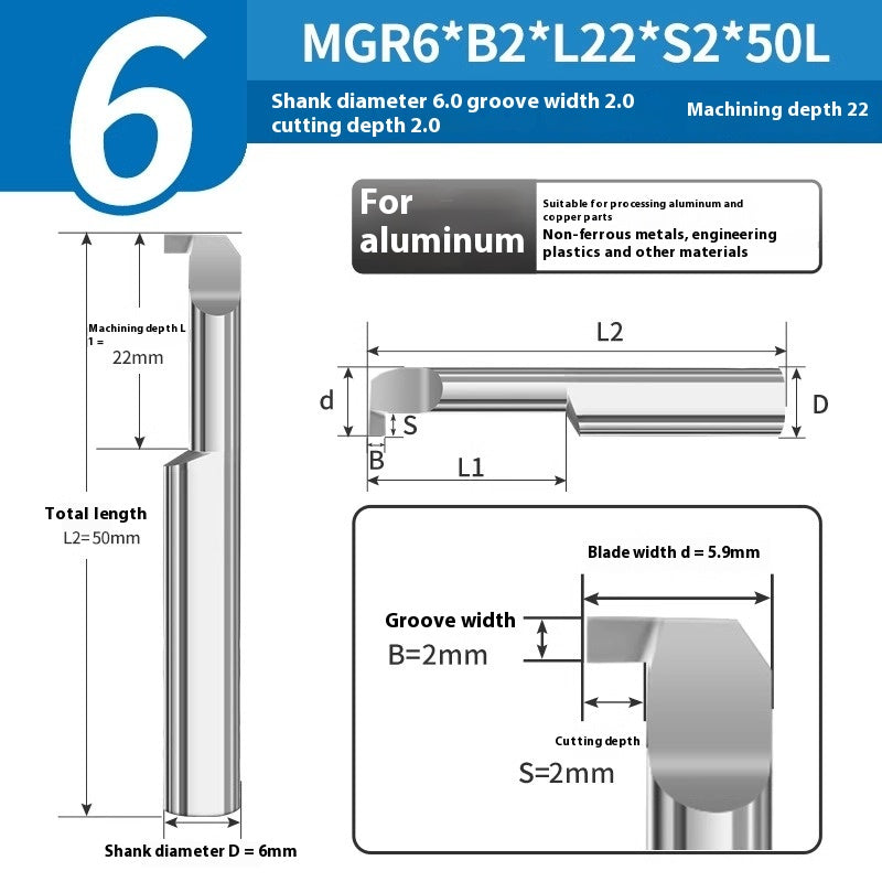 1135-CNC Small Bore Grooving Tool MGR Integral Tungsten Carbide Small Bore Hook Grooving Tool for Steel and Aluminum Internal Grooving Toolholder Shandong Denso Pricision Tools Co.,Ltd.